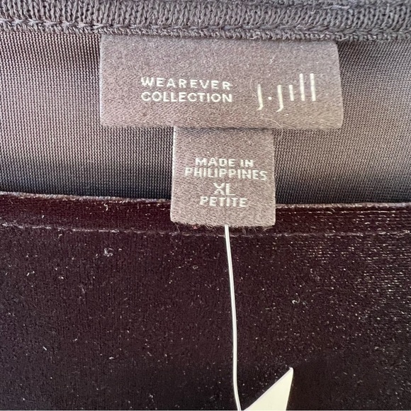 J.JILL BLACK VELVET MIXED MEDIA LONG SLEEVE TUNIC TOP SIZE XL NWT - Picture 5 of 11